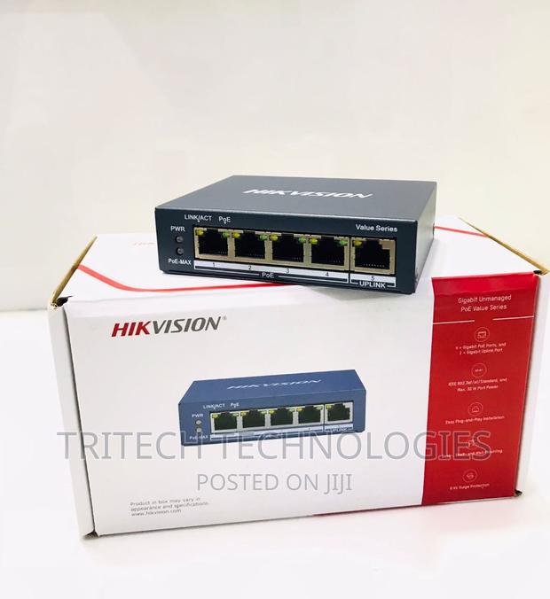 Hikvision 4port Gigabit Unmanaged Poe Switch Ds-3e0505p-E/M · Photo 1