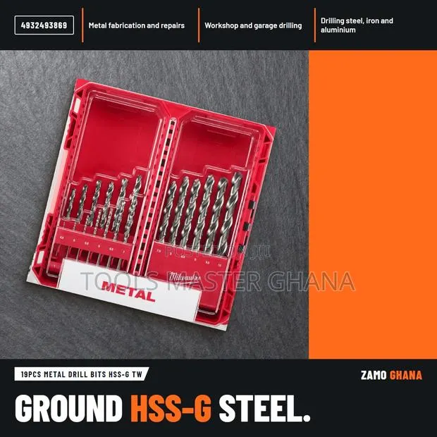 19Pcs Metal Drill Bits HSS-G Tw - · Photo 1