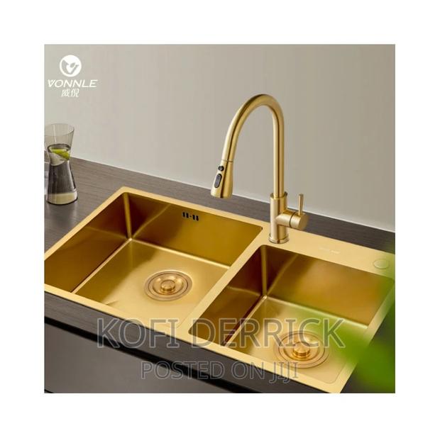 Double Kitchen Sink. Gold(78x43cm) · Photo 3