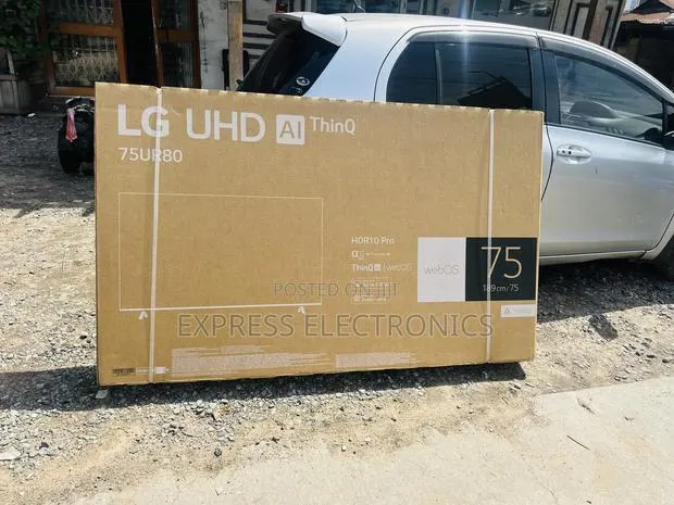 Slim Sleek Black LG UHD UR80 75 Inch 4K Smart TV, 2023 75UR80006LJ · Photo 1