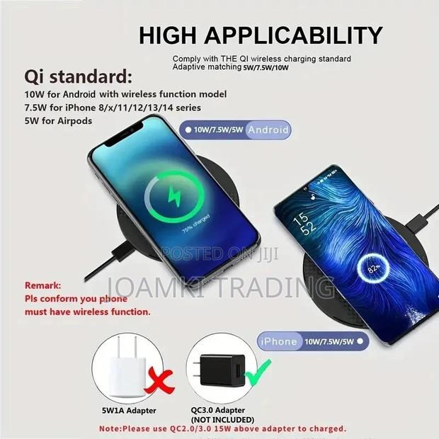 60-100w Wireless Fast Charger Pad 4 iPhones /Android Phones · Photo 7