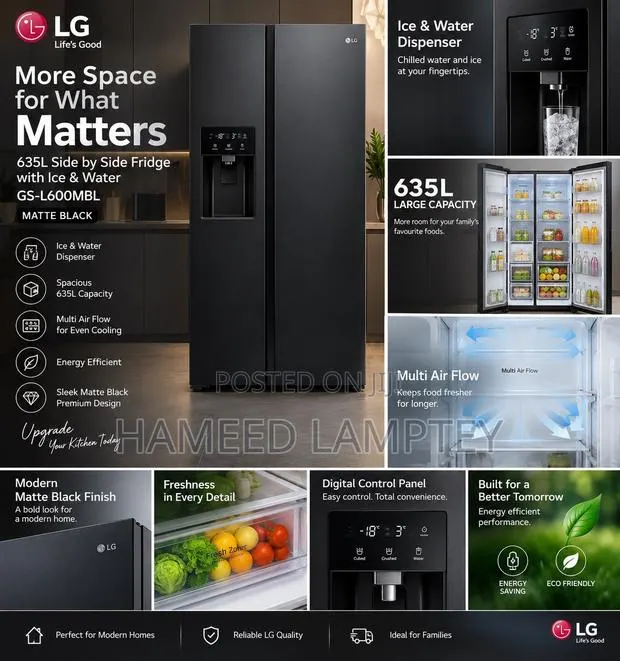 LG 635L Side by Side Fridge · Photo 1