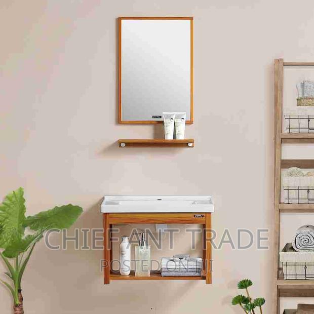 Cabinet Basin With Mirror- Brown · Photo 1