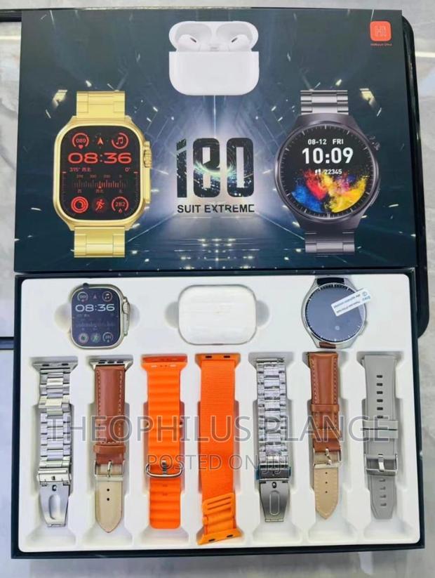 I80 Smart Watch Combo , Multiple Straps Plus Free Airpods · Photo 1