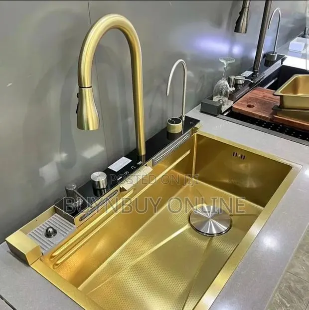 Gold 304 Stainless Steel Honeycomb Multifunctional Luxury Kitchen Sink · Photo 1