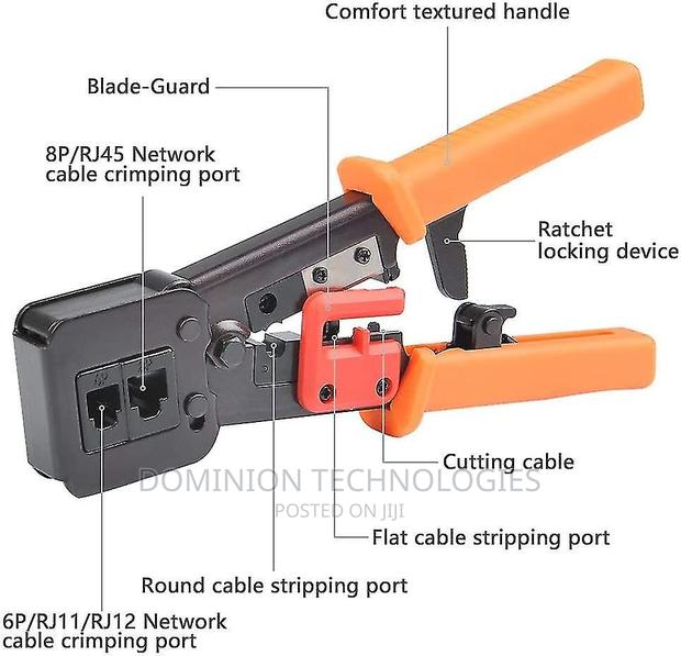 Rj45 Pass Through Connectors Crimping Tool Cat6 Cat5 · Photo 3