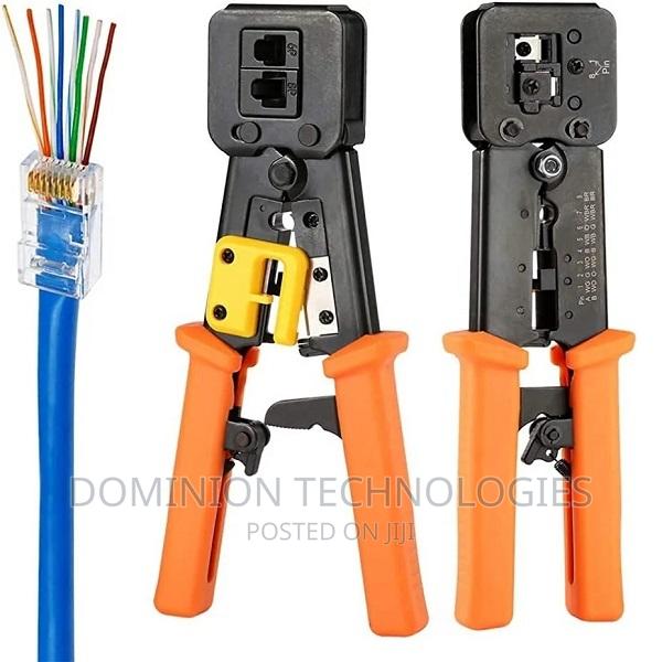 Rj45 Pass Through Connectors Crimping Tool Cat6 Cat5 · Photo 1