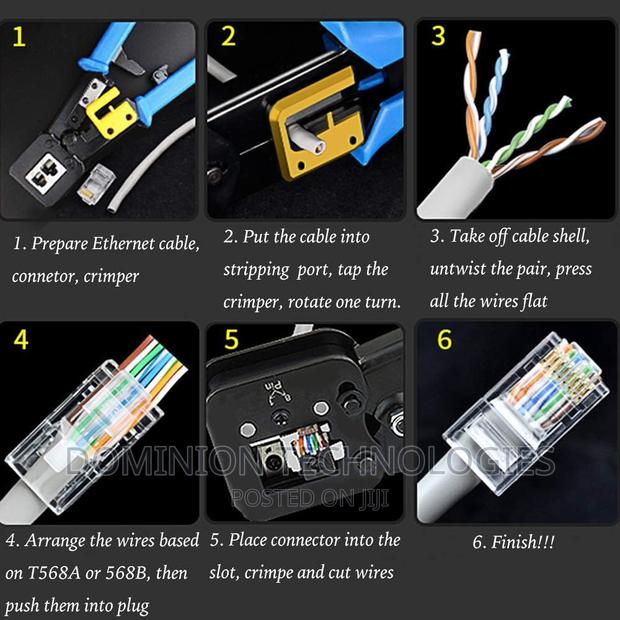 Rj45 Pass Through Connectors Crimping Tool Cat6 Cat5 · Photo 4