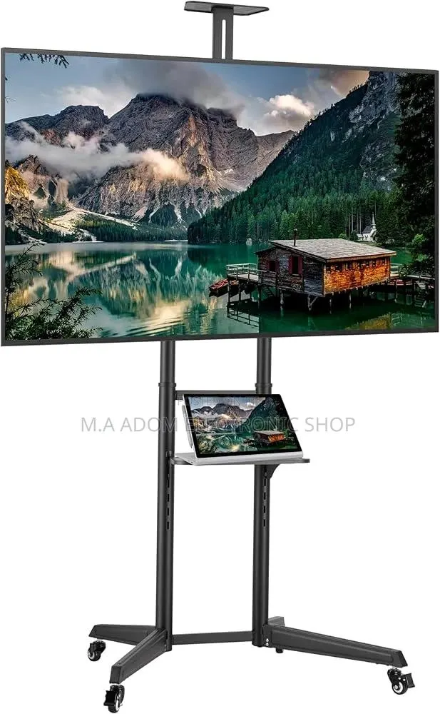 Tv Stand With Rolling Wheels Under 32”-70” · Photo 1