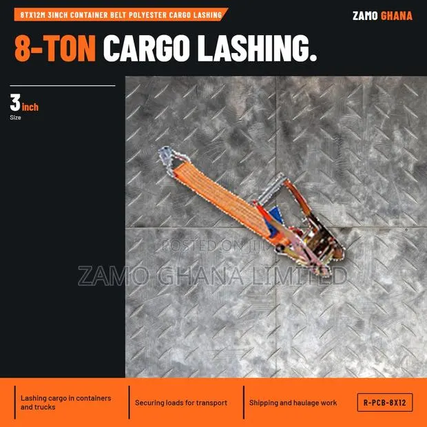 8Tx12M 3Inch Container Belt Polyester Cargo Lashing - R-PCB-8x12 · Photo 1