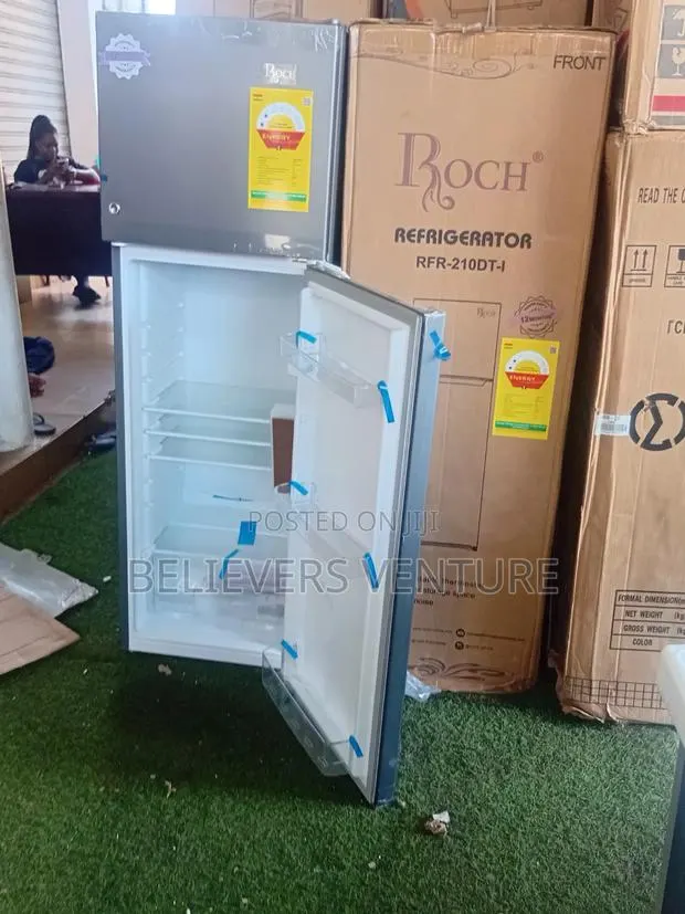 Roch 168l Double Door Fridge With Tempered Glass Shelves 168l · Photo 1