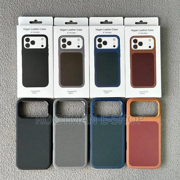 Premium Plaid Leather Phone Case for iPhone Air and 17 Pro Max · Photo 1