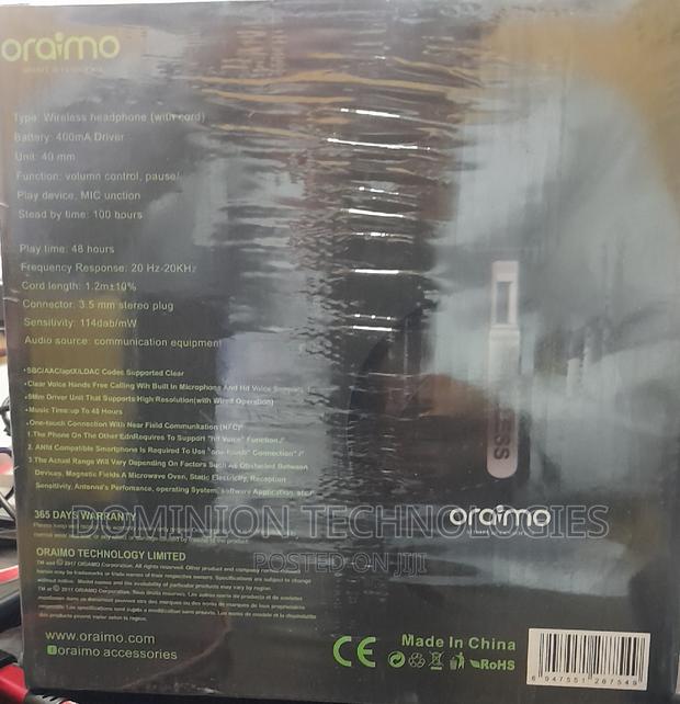 Oraimo or-24 Bluetooth Wireless Headset Youth Bud · Photo 2