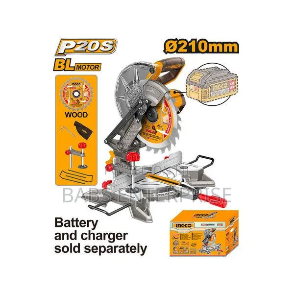 Ingco Cordless Lithium-Ion Mitre Saw 210mm (8-1/4") Cmsli2021 · Photo 1