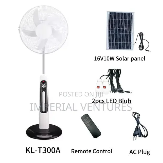 Combine Power Solar and Electricity Rechargeable Fan · Photo 1