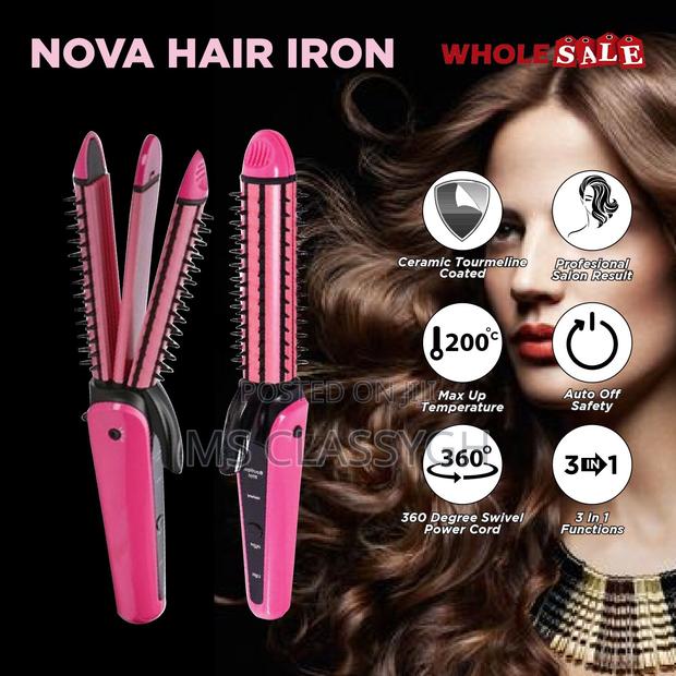 Nova 3 in 1 Hair Curler + Straightener + Brush · Photo 1