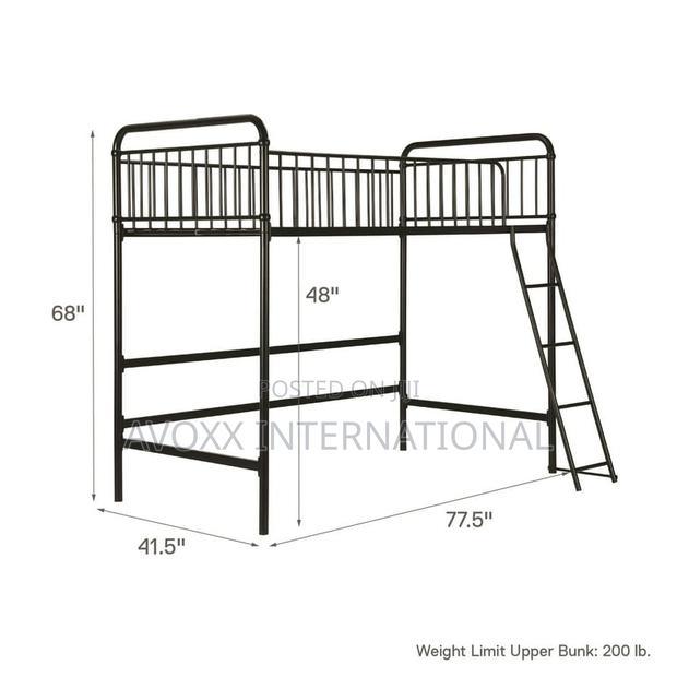 BH G Kelsey Twin Metal Loft Bed, Black · Photo 3