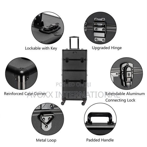 Omysalon MF-MCA201B Aluminum 2-in-1 Makeup Train Case Black · Photo 5