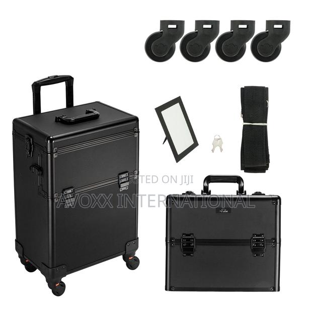 Omysalon MF-MCA201B Aluminum 2-in-1 Makeup Train Case Black · Photo 8
