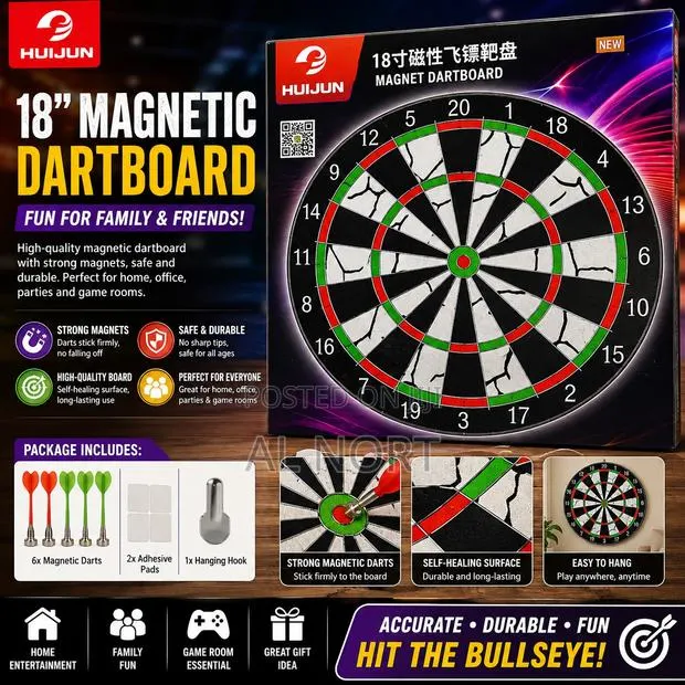 HUIJUN 18-Inch Magnetic Dartboard · Photo 1