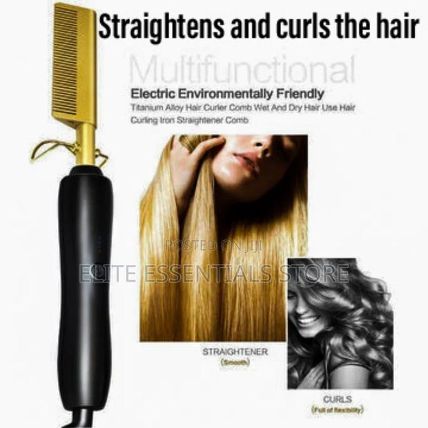 2 in 1 Hair Straightener Electric Hot Comb and Curler · Photo 2