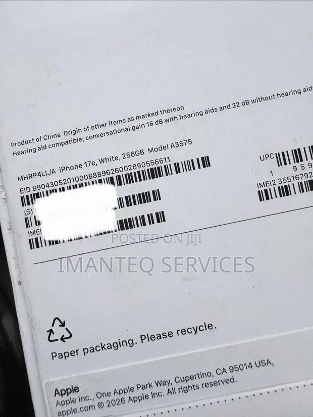 New Apple iPhone 17e 256 GB White · Photo 1