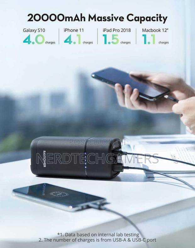 RAVPOWER 20,000mah 80W 2 Port Power Port · Photo 3