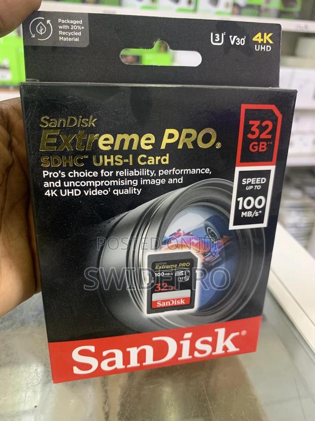 Sandisk 32GB Extreme Pro SDXC Ushs-l UHD Memory Card · Photo 1