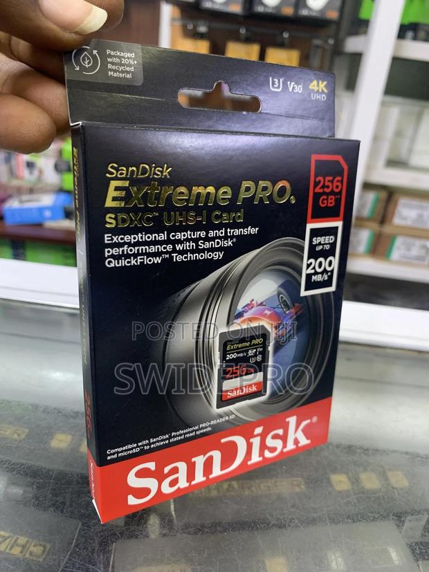 Sandisk 256GB Extreme Pro SDXC Ushs-l UHD Memory Card · Photo 1