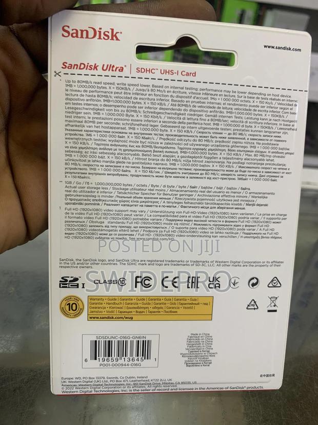 Sandisk 16GB Ultra SDHC UHS-I HD Camera Memory Card 80mb/S · Photo 2