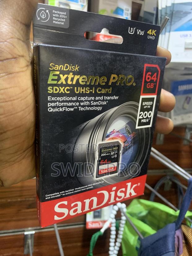 Sandisk 64gb Extreme Pro SDXC Uhs-L Uhd Memory Card · Photo 1