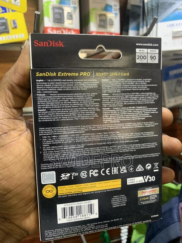 Sandisk 64gb Extreme Pro SDXC Uhs-L Uhd Memory Card · Photo 2