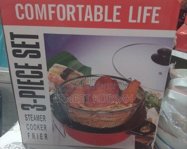 3 Pieces Set Steamer Cooker Frier · Photo 1