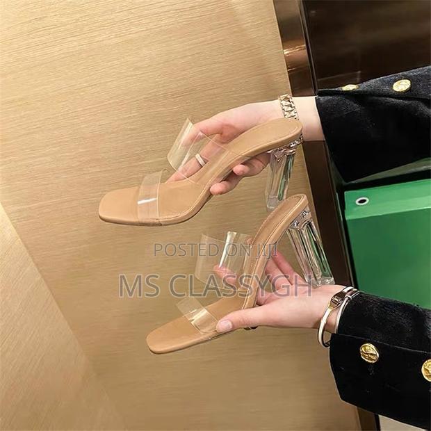 PVC Jelly Slippers Open Toe High Heels Transparent Sandals · Photo 1
