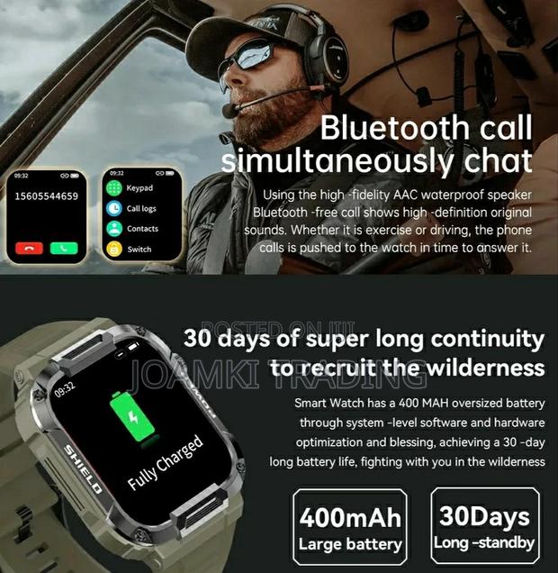 Rugged Smartwatch/Blutooth Call/Health Monitor/Ip68/Ios/Andr · Photo 6