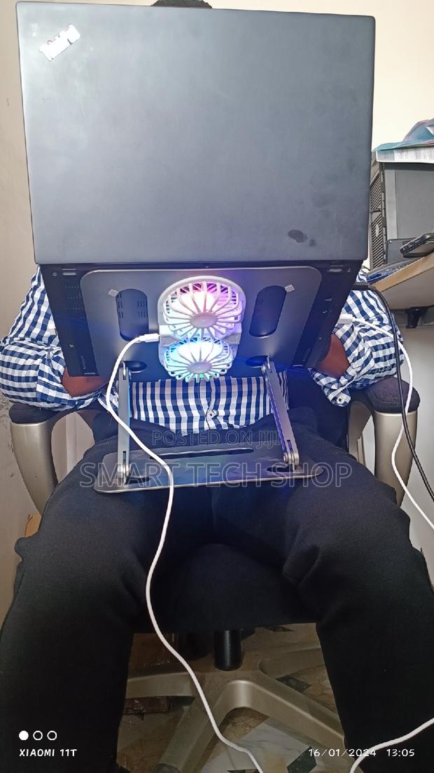 Height Adjustable Foldable Aluminium Laptop Stand With Fan · Photo 7
