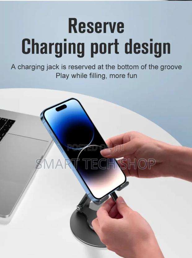 360 Rotating Phone Tablet Stand Desktop Foldable Adjustable · Photo 2