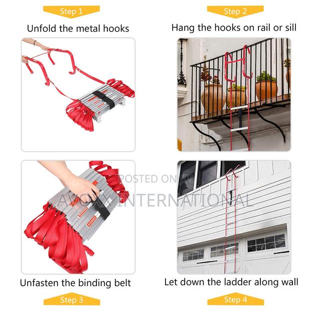 Fire Escape Luis Ladder 2 Story Anti Skid Rungs Emergency Escape 15ft · Photo 4