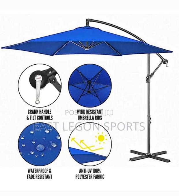 Cantilever Parasol Blue Cream Umbrella Canopy Gazebo Tent · Photo 1