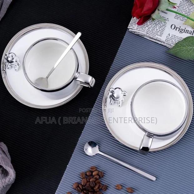 Luxury Ceramic Coffee Mug With Underplate and Spoon. · Photo 3
