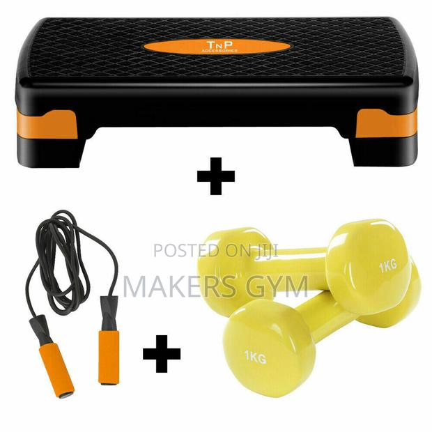 Aerobic Step Exercise Stepper Cardio + Jump Rope+1kg Dumbbel · Photo 1