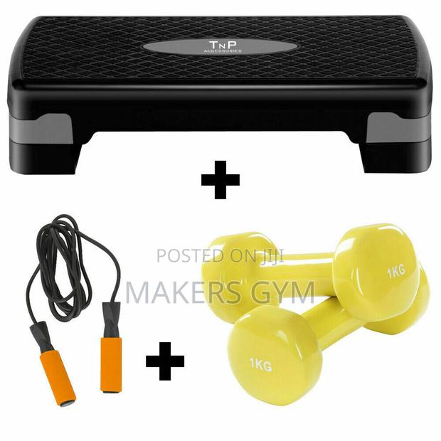 Aerobic Step Exercise Stepper Cardio + Jump Rope+1kg Dumbbel · Photo 2