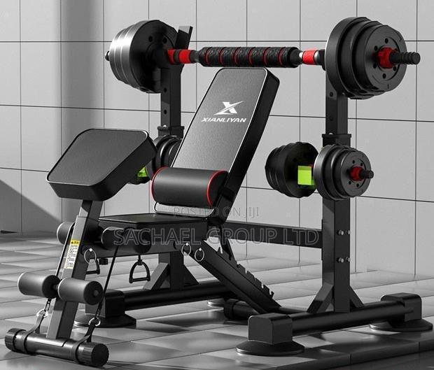 40kg + 20kg Dumbbell Bench and Press-Up Gym Set · Photo 2