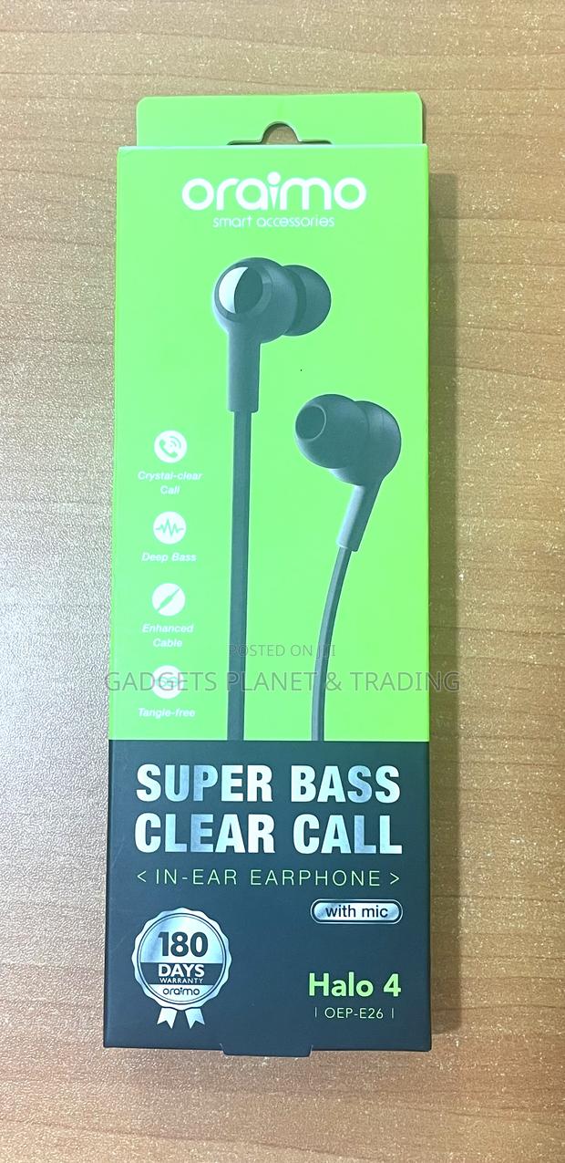 Oraimo Halo 4 Superbass Clear Calls Inear Earphone - Oep-E26 · Photo 1