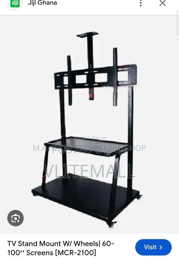 Heavy-Duty Mobile TV Cart/Stand With Wheels · Photo 1