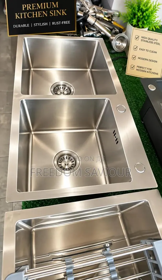 Premium Stainless Steel Double-Bowl Kitchen Sink · Photo 1
