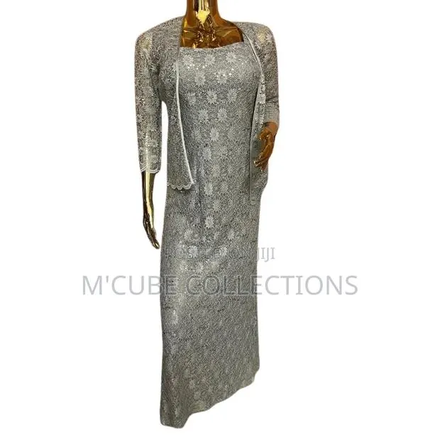Silver Lace Maxi Dress With Jacket · Photo 1