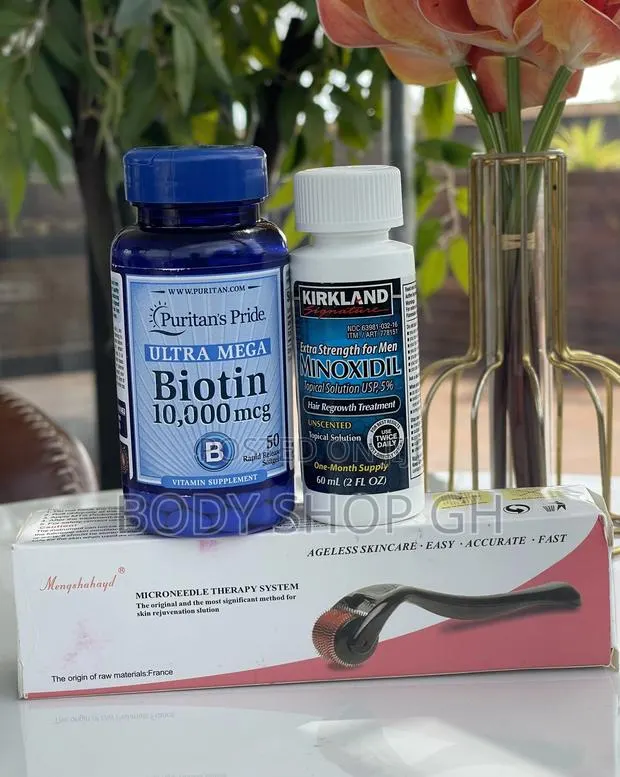 Beard and Hairline Pack- Kirkland Minoxidil +Biotin +Roller · Photo 1