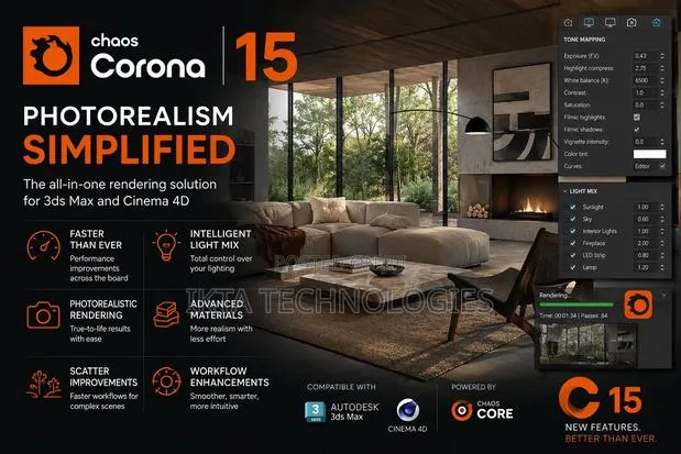 Chaos Corona 15 | 3ds Max Photorealistic Rendering Software | Win/Mac · Photo 1