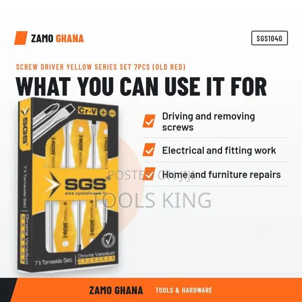 Screw Driver Yellow Series Set 7Pcs (Old Red) - SGS1040 · Photo 1